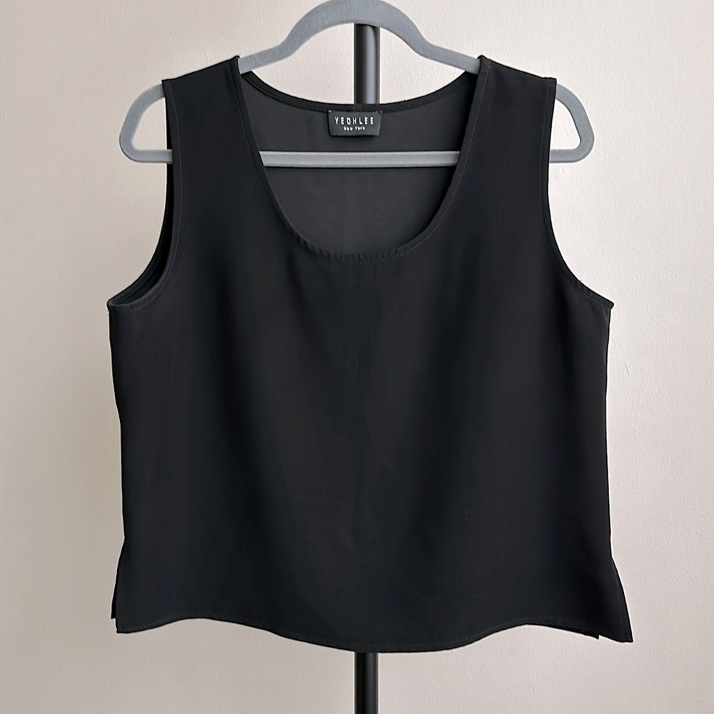 Yeohlee Black Sleeveless Basic Shell Top  Microfiber  Size XL